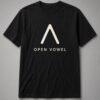 Open Vowel Phonetic Symbol unisex t-shirt in black with bold phonetic open-vowel symbol